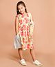 Lilpicks Couture Sleeveless All Over Water Colour Effect Flower Printed Fit & Flare Dress - Multi Colour