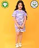 Anthrilo 100% Organic Cotton Half Sleeves Unicorn Printed Tee & Shorts - Purple