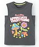 Doreme Single Jersey Sleeveless Top Text Print - Grey