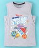 Doreme Single Jersey Sleeveless Top Text Print - Grey