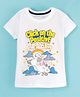 Doreme Single Jersey Half Sleeves Top Kitty & Text Print- White