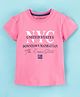 Doreme Single Jersey Half Sleeves Top Text Print- Pink