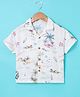 ToffyHouse Half Sleeves Shirt Beach Print - Off White