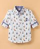 Toffyhouse 100% Woven Cotton Full Sleeves Shirt Boat Print - White