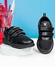 KazarMax Solid Velcro Closure School Shoes - Black