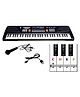 DOMENICO Electronic Digital Piano Keyboard 61 Keys Multi Function Portable Piano Keyboard Electronic Organ with Charging Function - Black and White