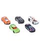 SEEDO Die Cast Free Wheel Metal Racers Pack of 5 - ( Design And Color May Vary)