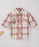 Ed-a-Mamma Cotton Woven Sustainable Full Sleeves Checks Shirt - Peach