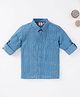 Ed-a-Mamma Cotton Woven Sustainable Full Sleeves Block Print Shirt - Blue