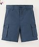 Ed-a-Mamma Sustainable Cotton Knee Length Cargo Shorts Solid Colour - Navy Blue