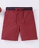 Ed-a-Mamma Sustainable Cotton Knee Length Tie Up Shorts - Red