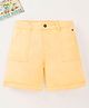 Ed-a-Mamma Sustainable Cotton Twill Knee Length Solid Color Shorts - Yellow