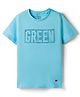 Ed-a-Mamma Cotton Woven Half Sleeves Sustainable Chest Printed T-Shirt - Light Blue