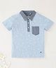Ed-a-Mamma Sustainable Cotton Half Sleeves Sea Life Printed T-Shirt - Blue