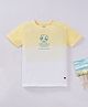 Ed-a-Mamma Cotton Sustainable Half Sleeves T-Shirt Tropical Print - Yellow