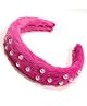 SKD Fur With Pearl Boutique Hair Band  - Dark Pink