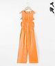 Ed-a-Mamma Sustainable Cotton Sleeveless Solid Color Cut Out Jumpsuit - Orange