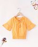 Ed-a-Mamma Sustainable Cotton Half Bell Sleeve Swiss Dot Top - Yellow