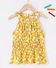 Ed-a-Mamma Cotton Sustainable Sleeveless Top with Smocking Floral Print Print - Yellow