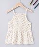 Ed-a-Mamma Cotton Sustainable Sleeveless Smocked Top Floral Print - Off White