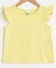 LC Waikiki Cap Flutter Schiffli Embroidered Sleeves Top - Yellow