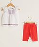 LC Waikiki Cap Sleeves Embroidered Top With Pant - Orange
