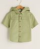 LC Waikiki Half Sleeves Solid Hooded Shirt - Green