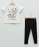 LC Waikiki Frilled Sleeves Minnie Mouse Printed Tee & Legging - Grey