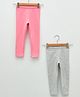 LC Waikiki Pack Of 2 Solid Elastic Waist Leggings - Pink & Grey