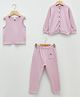LC Waikiki Pack Of 3 Full Sleeves Solid Top & Pajama Set - Lilac