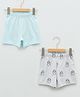 LC Waikiki Pack Of 2 Solid & Shark With Headphones Printed Shorts - Grey & Blue