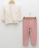 LC Waikiki Full Sleeves Flounce Detailed Sweatshirt With Leggings - Cream