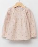 LC Waikiki Full Puffed Sleeves Daisy Floral Printed Peplum Top - Cream