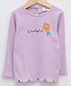 LC Waikiki Full Sleeves Striped Self Design Wonderful Printed & Flower Appliqued Embroidered Top - Lilac