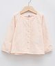 LC Waikiki Full Puffed Sleeves Floral  Embroidered Shirt Top - Pale Pink
