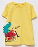 LC Waikiki Half Sleeves Dinosaur Placement Printed Tee - Pastel Yellow