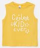 LC Waikiki Sleeveless Coolest Kid Ever Printed Tee - Pastel Yellow