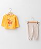 LC Waikiki Full Sleeves Play & Fun Printed Tee & Pajama - Light Orange