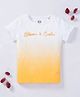 Ed-a-Mamma Cotton Sustainable Half Sleeves T-Shirt Text Print - Yellow