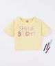 Ed-a-Mamma Sustainable Cotton Half Sleeves Text Printed T-Shirt - Yellow
