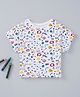 Ed-a-Mamma Sustainable Cotton Half Sleeves Signs Printed T-Shirt -White