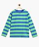 Campana Full Sleeves Awning  Striped Tee - Royal Blue & Spring Green