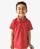 Campana 100% Cotton Half Sleeves Melange Polo Tee - Coral Red