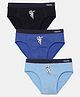 Mackly Pack Of 3 Astronaut Printed Briefs - Black/ Royal Blue/ Blue