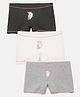 Mackly Pack Of 3 Unicorn Printed Boxer Briefs - Charcoal Grey White Grey Melange