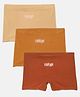 Mackly Pack Of 3 WooHoo Printed Boxer Boyshorts - Beige Brown & Rust