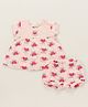 Bodycare Cotton Half Sleeves Frock With Bloomer Watermelon Print- Peach
