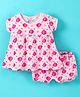 Bodycare Cotton Knit Short Sleeves Frock with Bloomer Birds Print - Pink