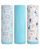 Babyhug Animal Print 100% Cotton Wrapper Pack of 3 - Blue