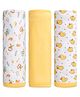 Babyhug Duck Print 100% Cotton Wrapper Pack of 3 - Yellow